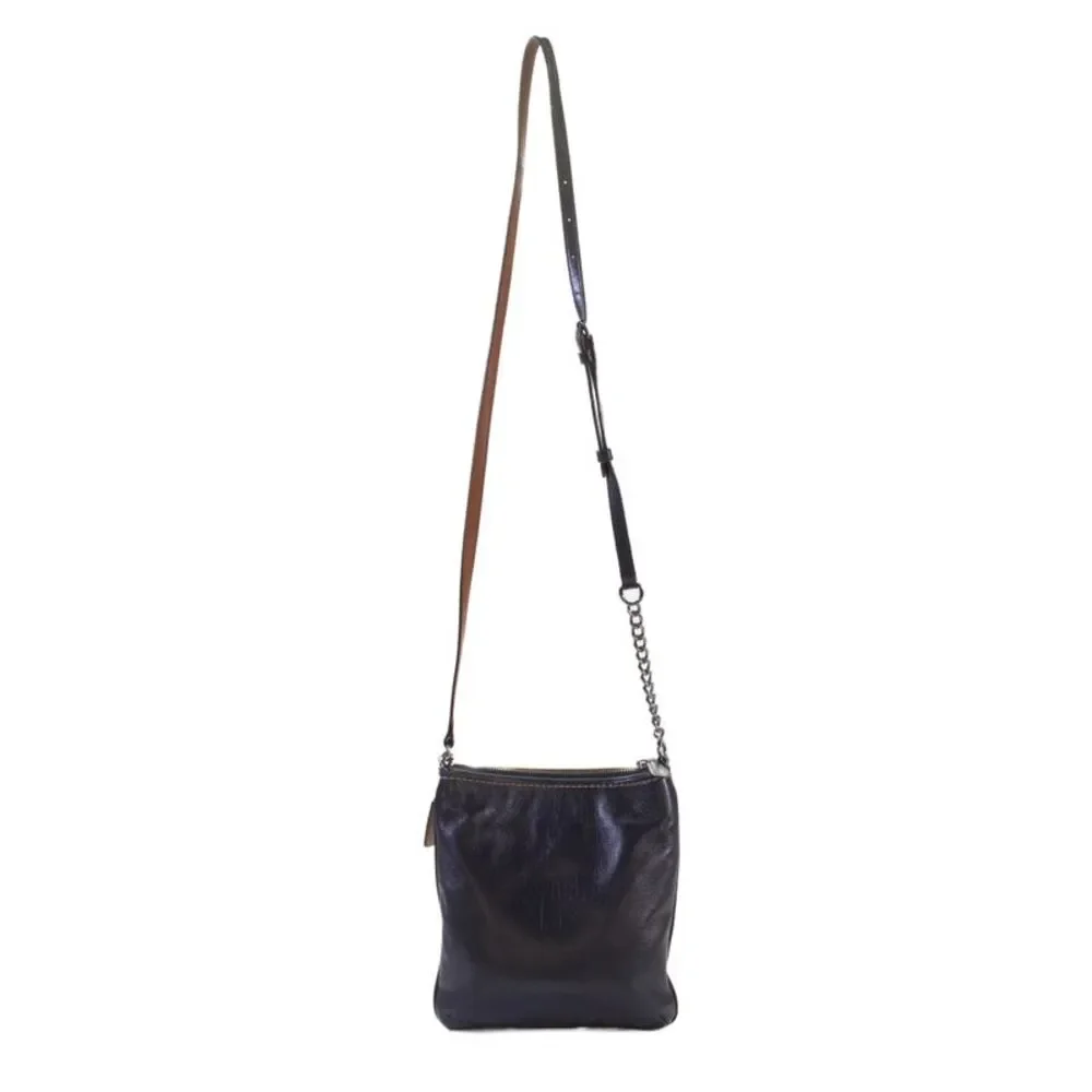 Coach Womens Denim Zip Up Shoulder Bag Blue